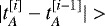 $|t_A^{[i]}-t_A^{[i-1]}|>$