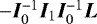 $-\bm{I}_{0}^{-1}\bm{I}_{1}\bm{I}_{0}^{-1}\bm{L}$