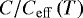 $C/C_{\mathrm{eff}}\left(T\right) $