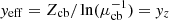 $ \mathit{y}_{\mathrm{eff}}=Z_{\mathrm{cb}}/\ln (\mu_{\mathrm{cb}}^{-1}) = \mathit{y}_z $