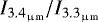 $I_{3.4_{\upmu{\textrm{m}}}}/I_{3.3_{\upmu{\textrm{m}}}}$