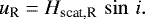 \begin{eqnarray*}u_{\textrm{R}} = H_{\textrm{scat,R}}\,\sin\,i. \end{eqnarray*}