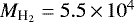 $M_{\textrm{H}_2}\;{=}\;5.5\,{\times}\,10^4$