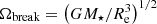 $ \Omega_\mathrm{break} = \left( G M_\star / R_\mathrm{e}^3 \right)^{1/2} $
