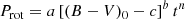 $$ \begin{aligned} P_\mathrm{rot} = a \left[ (B-V)_0 - c \right]^b t^n \end{aligned} $$