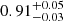 $ 0.91^{+0.05}_{-0.03} $