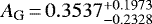 $A_{\textrm{G}}\,{=}\,0.3537_{-0.2328}^{&#x002B;0.1973}$