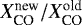$X_{\textrm{CO}}^{\textrm{new}} / X_{\textrm{CO}}^{\textrm{old}}$