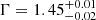 $ \Gamma=1.45^{+0.01}_{-0.02} $