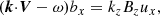 $$ \begin{aligned} ({\boldsymbol{k}}{\cdot }{\boldsymbol{V}}-\omega )b_x&=k_zB_zu_x, \end{aligned} $$