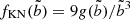 $ f_{\mathrm{KN}}(\tilde{b}) = 9{g}(\tilde{b})/\tilde{b}^3 $