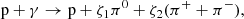$$ \begin{aligned}&\mathrm{p}+\gamma \rightarrow \mathrm{p} + \zeta _1\pi ^0 + \zeta _2(\pi ^+ + \pi ^-), \end{aligned} $$
