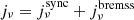 $ j_\nu = j_\nu^{\rm sync} + j_\nu^{\rm bremss} $