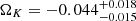 $ \Omega_K=-0.044^{+0.018}_{-0.015} $