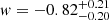 $ \mathit{w} = -0.82^{+0.21}_{-0.20} $