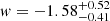$ \mathit{w} = -1.58^{+0.52}_{-0.41} $