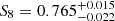 $ S_8=0.765^{+0.015}_{-0.022} $