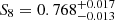 $ S_8=0.768^{+0.017}_{-0.013} $