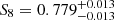$ S_8=0.779^{+0.013}_{-0.013} $