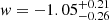 $ \mathit{w}=-1.05^{+0.21}_{-0.26} $