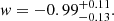 $$ \begin{aligned} { w}=-0.99^{+0.11}_{-0.13}. \end{aligned} $$