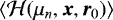 $\langle {\cal H}(\mu_n, {\bm x}, {\bm r}_{0}) \rangle$