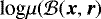 $\textrm{log} \mu({\cal B}({\bm x},{\bm r})$