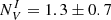 $ N^{I}_{V}=1.3\pm0.7 $