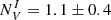 $ N^{I}_{V}=1.1\pm0.4 $