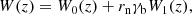 $$ \begin{aligned} W(z)=W_{0}(z)+r_\mathrm{n} \gamma _\mathrm{b} W_{1}(z), \end{aligned} $$