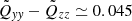 $ {\tilde Q}_{\mathit{yy}}-{\tilde Q}_{zz}\simeq 0.045 $