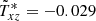 $ \tilde{T}^*_{xz}=-0.029 $