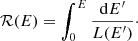 $$ \begin{aligned} {\mathcal{R} }(E)=\int _{0}^{E}\frac{\mathrm{d}E^\prime }{L(E^\prime )}\cdot \end{aligned} $$