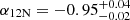$ \alpha_{\mathrm{12N}}=-0.95^{+0.04}_{-0.02} $