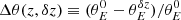 $ \Delta \theta(z, \delta z) \equiv (\theta_{E}^{0} - \theta_{E}^{\delta z})/\theta_{E}^{0} $