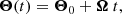 $$ \begin{aligned} {\boldsymbol{\Theta }}(t) = {\boldsymbol{\Theta }}_{0} + {\boldsymbol{\Omega }}\ t, \end{aligned} $$