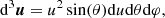 $$ \begin{aligned} \mathrm{d}^3 \boldsymbol{u} = u^2 \sin (\theta ) \mathrm{d}u \mathrm{d}\theta \mathrm{d}\varphi , \end{aligned} $$