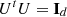 $ U^{t}U=\mathbf{I}_{d} $