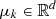 $ \mu_{k}\in\mathbb{R}^{d} $