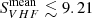 $ S_{VHF}^{\mathrm{mean}} \lesssim 9.21 $