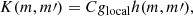 $$ \begin{aligned} K(m,m\prime ) = C g_\mathrm{local} h(m,m\prime ), \end{aligned} $$