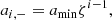 $$ \begin{aligned} a_{i,-}&=a_\mathrm{min} \zeta ^{i-1}, \end{aligned} $$