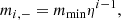 $$ \begin{aligned} m_{i,-}&=m_\mathrm{min} \eta ^{i-1}, \end{aligned} $$