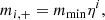 $$ \begin{aligned} m_{i,+}&=m_\mathrm{min} \eta ^{i}, \end{aligned} $$