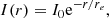 $$ \begin{aligned} I(r) = I_0 \mathrm{e}^{-r/r_e}, \end{aligned} $$
