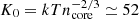 $ K_0 = kT n_{\mathrm{core}}^{-2/3} \simeq 52 $
