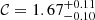$ \mathcal{C} = 1.67^{+0.11}_{-0.10} $