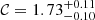 $ \mathcal{C} = 1.73^{+0.11}_{-0.10} $