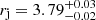 $ r_{\mathrm{j}} = 3.79^{+0.03}_{-0.02} $