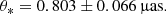 $$ \begin{aligned} \theta _* = 0.803 \pm 0.066\,\upmu \mathrm{as}. \end{aligned} $$